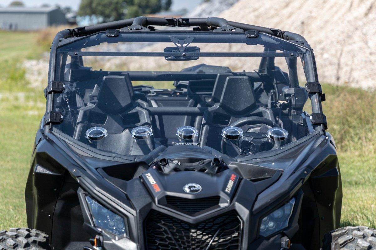 Can-Am Maverick X3 Max Turbo R Vented Full Windshield - Rough Country - Scratch Resistant - '17-'19